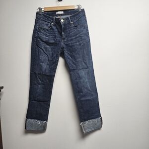 Loft Curvy Straight Cuffed Jeans